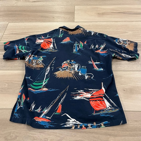 Cacharel Paris Vintage Nautical Button Down Cotton Shirt Navy S - Picture 7 of 7